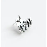 Skull Hand Bone Shape Halloween Sterling Silver Earrings – Gift Ideas — 4