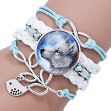 Multi-layered gemstone wolf bracelet – Jewelry Gift Ideas — 1