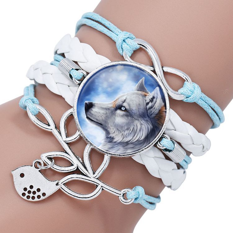Multi-layered gemstone wolf bracelet – Jewelry Gift Ideas — 1
