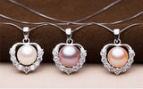 925 Silver Diamond Love Pendant Freshwater Pearl – Jewelry Gift Ideas — 2
