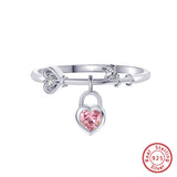 S925 Sterling Silver Fashion Elegant Heart Ring – Stylish Gifts — 15