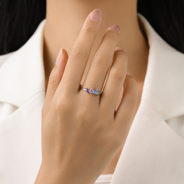 Women's S925 Sterling Silver Drop-shaped Color Zircon – Gifts for Her — 1
