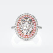 Women's High Carbon Diamond Oval Dove Egg Ring – Gifts for Her — 3