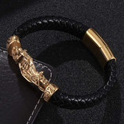 Woven Motorcycle Leather Bracelet – Jewelry Gift Ideas — 6