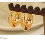Simple Glossy Copper-plated Gold U-shaped Earrings – Small Gift Ideas — 5