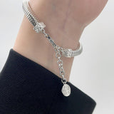 Geometric Square Snake Bones Chain Bracelet – Jewelry Gift Ideas — 5