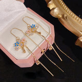 S925 Silver Needle Long Zircon Bouquet Tassel Ear – Gifts for Her — 3