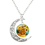 Van Gogh Starry Night Painting Moon Necklace – Jewelry Gift Ideas — 5