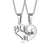 Titanium Steel Puzzle Heart-Shaped Couple Pendant – Jewelry Gift Ideas — 5