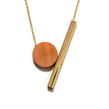 Geometric round wood necklace – Jewelry Gift Ideas — 3
