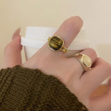 Maillard Style Vintage Amber Natural Stone Ring – Stylish Gifts — 5