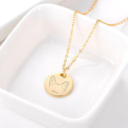 Stainless Steel Dog Ear Round Name Necklace – Jewelry Gift Ideas — 7