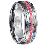 Wide Dome Abalone Shell Deep Magenta Opal Tungsten – Unique Gift Ideas — 2