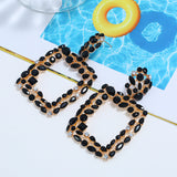 Crystal Big Square Drop Earrings For Women Shiny Party – Gifts for Her — 2