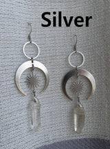 Women's Natural Crystal Hexagon Post Earrings – Gifts for Her — 4