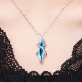 Sterling Silver Blue Crystal Necklace Chain – Jewelry Gift Ideas — 3
