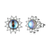 Platinum Plated Sparkle Little Sun Necklace Stud – Jewelry Gift Ideas — 3
