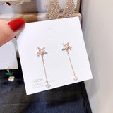 Personalized five-star pearl tassel earrings – Surprise Gifts — 2