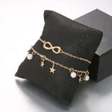 Women's Alloy 8-word Double Circles Star Anklet – Gifts for Her — 2