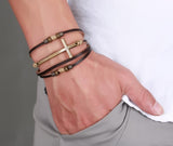 Cowhide cross bracelet – Jewelry Gift Ideas — 4