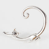 Single Piece Punk Style Cat Post Earring with Ear Cuff – Stylish Gifts — 8