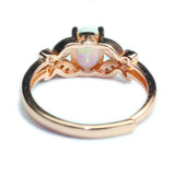 Rose Gold Ring White Opal Colorful – Holiday Gift Ideas — 3