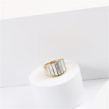 Fashion White Shell Mother Natural Abalone Shell Ring – Stylish Gifts — 2