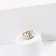 Fashion White Shell Mother Natural Abalone Shell Ring – Stylish Gifts — 2