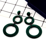 Fashion Earrings Geometric Hoop Flock Fabric – Stylish Gifts — 2