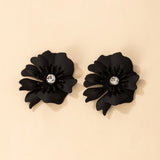 Simple Earrings Ins Cold Wind Black Flower Diamond – Birthday Gifts — 2