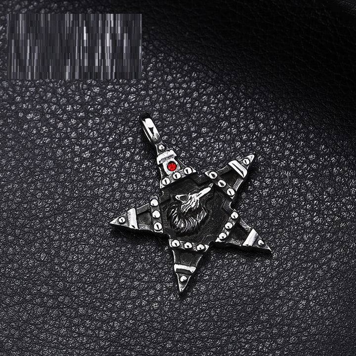 Titanium Steel Ball Bead Chain Viking Wolf Head – Jewelry Gift Ideas — 1