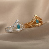 Crown Green Double Layer Hollow Ring – Unique Gift Ideas — 6