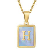 Titanium Steel 26 English Letter Necklace Blue – Jewelry Gift Ideas — 5