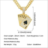 Diamond-embedded Poker Pendant Necklace – Jewelry Gift Ideas — 3