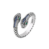 S925 Sterling Silver Diamond Retro Snake Ring – Unique Gift Ideas — 9