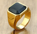 Glossy Black Gem Ring Simple Style – Stylish Gifts — 1