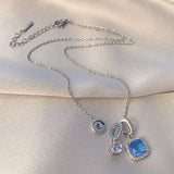 Women's Super Shiny Blue Zircon Necklace Niche – Jewelry Gift Ideas — 2