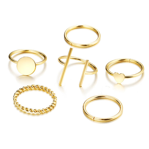 Creative Alloy Love Ring 6piece Set – Gifts for Couples — 2