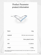 S925 Sterling Silver Fashion V-shaped Blue Enamel – Stylish Gifts — 8