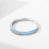 S925 Sterling Silver Blue Enamel Ring – Surprise Gifts — 12