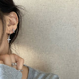 925 Silver Post Asymmetric Diamond Cross Stud – Surprise Gifts — 5