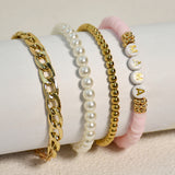 Retro Ethnic Style Gold Bracelet Letter Polymer Clay – Stylish Gifts — 14