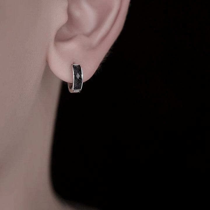 Sterling Silver Amethyst Sand Ear Clip Niche Hip Hop – Stylish Gifts — 1