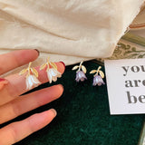 Vintage Tulip Silver Stud EarringsPearlescent – Unique Gift Ideas — 3