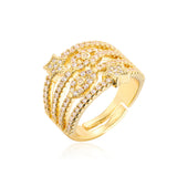 Real Gold Plating Opening Adjustable Copper Ring Women – Gifts for Her — 5