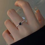 Sweet Cool Style Black Zircon XINGX Ring For Women – Gifts for Her — 1