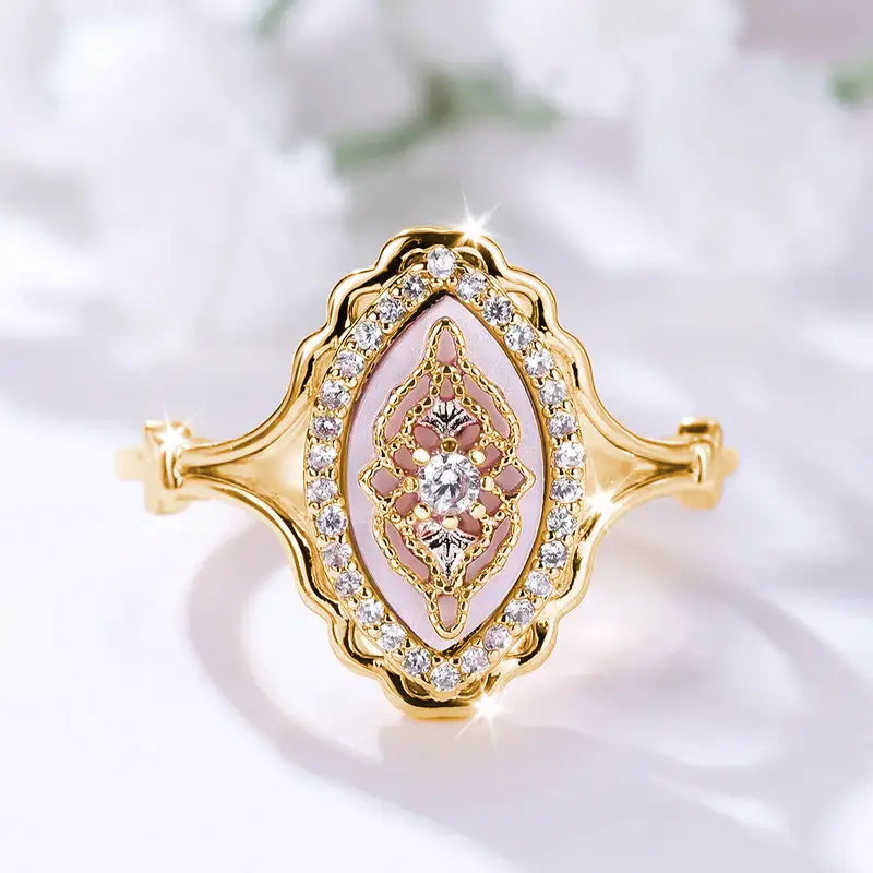 Japanese Sweet Cutout Lace Rhinestone-encrusted Ring – Useful Gifts — 1