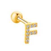 Inlaid Zircon 26 English Letters Ear Bone Stud – Meaningful Gifts — 18
