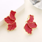 Female Maple Leaf Drip Oil Flower Earrings – Gifts for Her — 7