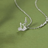 Blue Eucalyptus And Birds Necklace Women's Autumn – Jewelry Gift Ideas — 5
